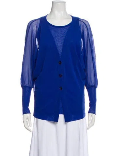 Pre-owned Fuzzi Nylon Ruffle Embellishment Set In Blue