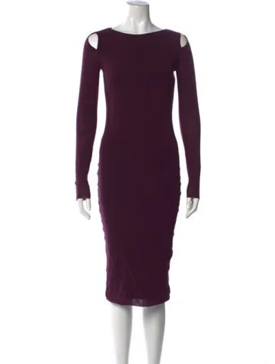 Pre-owned Fuzzi Off-the-shoulder Knee-length Dress W/ Tags In Purple