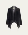 Fuzzi Open-front Tulle Handkerchief Cardigan In Nero
