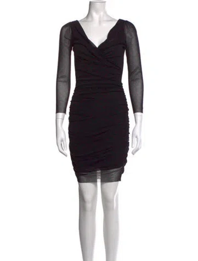 Pre-owned Fuzzi Polka Dot Print Mini Dress In Black