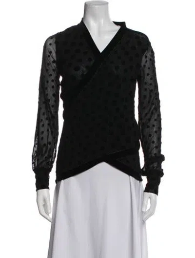 Pre-owned Fuzzi Polka Dot Print V-neck Sweater In Black