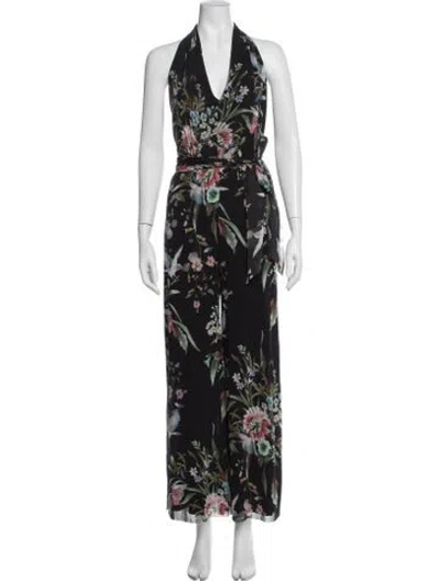 Pre-owned Fuzzi Printed Halterneck Jumpsuit In Multicolor