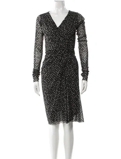 Pre-owned Fuzzi Printed Knee-length Dress In Black