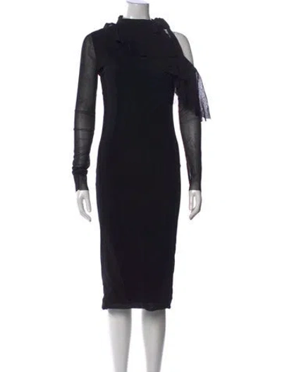 Pre-owned Fuzzi Printed Knee-length Dress In Black