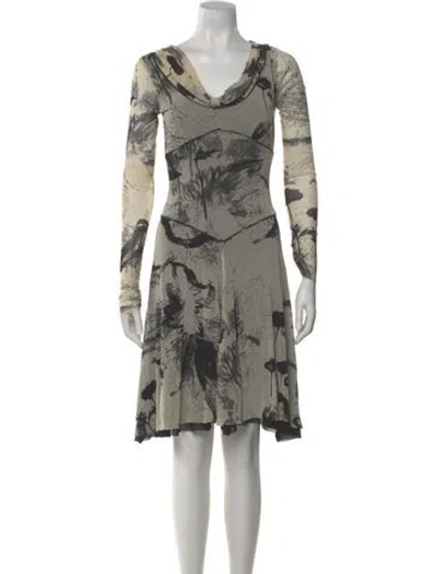 Pre-owned Fuzzi Printed Knee-length Dress In Neutral