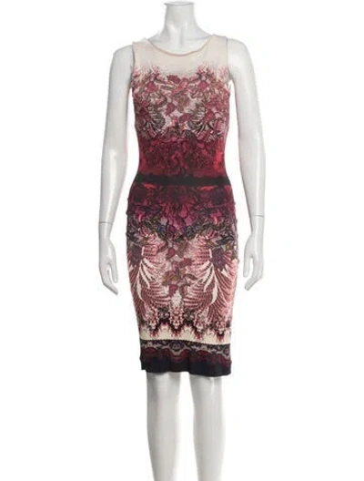 Pre-owned Fuzzi Printed Knee-length Dress In Neutrals