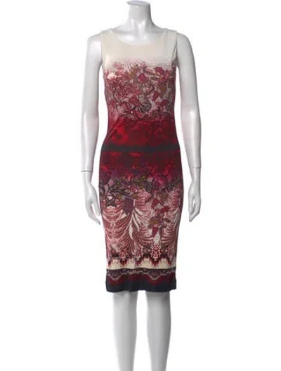 Pre-owned Fuzzi Printed Knee-length Dress In Red