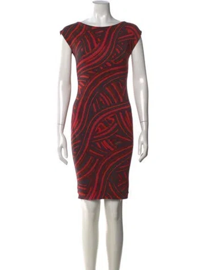 Pre-owned Fuzzi Printed Knee-length Dress In Red