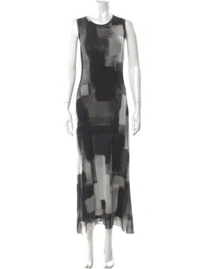 Pre-owned Fuzzi Printed Long Dress In Multi