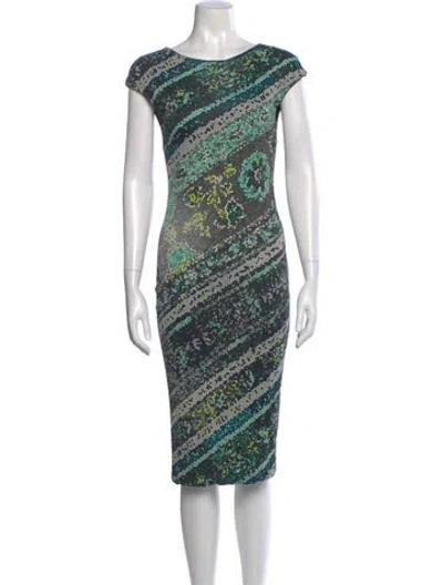 Pre-owned Fuzzi Printed Midi Length Dress In Multi