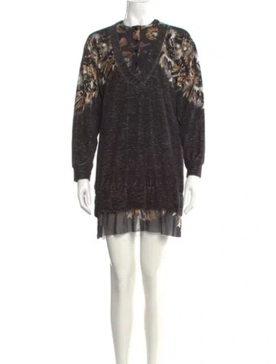 Pre-owned Fuzzi Printed Mini Dress In Black