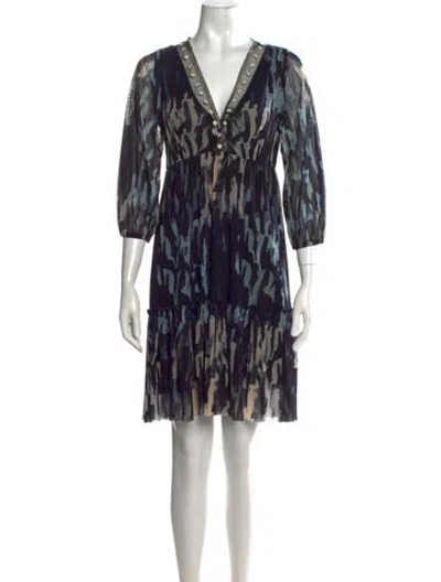 Pre-owned Fuzzi Printed Mini Dress In Black
