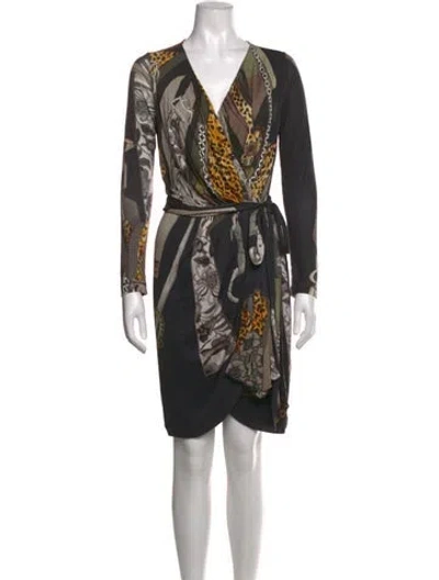 Pre-owned Fuzzi Printed Mini Dress In Blue