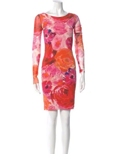 Pre-owned Fuzzi Printed Mini Dress In Pink