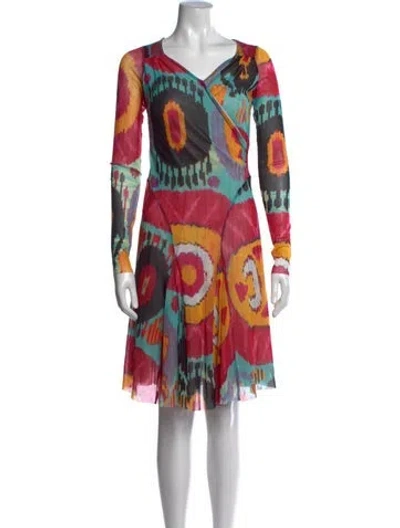 Pre-owned Fuzzi Printed Mini Dress In Pink