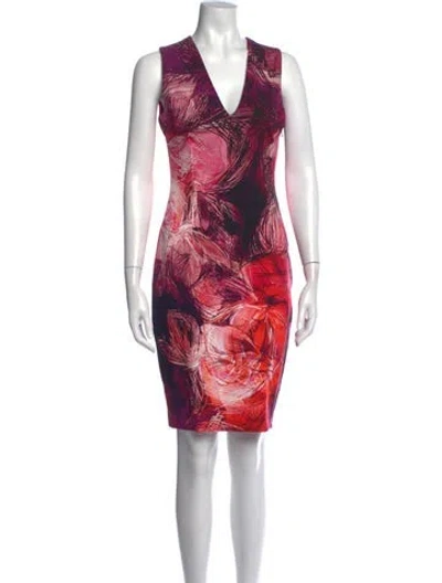 Pre-owned Fuzzi Printed Mini Dress In Red