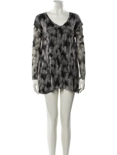 Pre-owned Fuzzi Printed Mini Dress In White