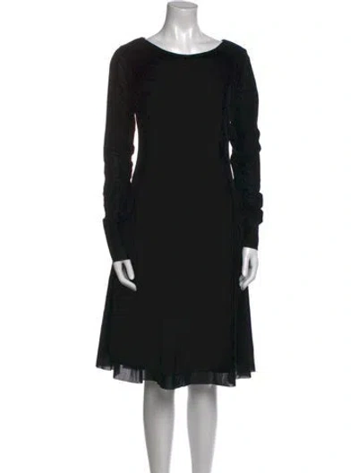 Pre-owned Fuzzi Scoop Neck Knee-length Dress In Black