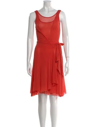 Pre-owned Fuzzi Scoop Neck Mini Dress W/ Tags In Orange