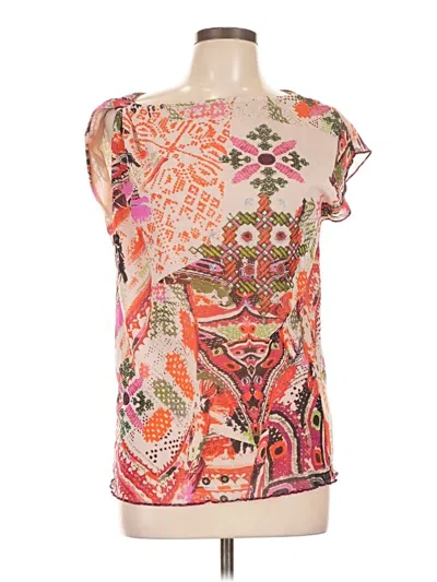 Pre-owned Fuzzi Short Sleeve Blouse In Orange
