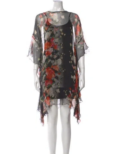 Pre-owned Fuzzi Silk Mini Dress In Black