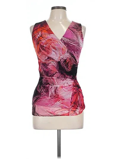 Pre-owned Fuzzi Sleeveless Top Pink Plunge Neckline Tops