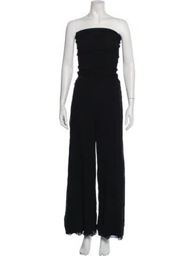Pre-owned Fuzzi Strapless Jumpsuit In Black