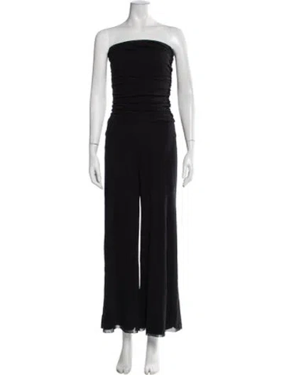 Pre-owned Fuzzi Strapless Jumpsuit In Black