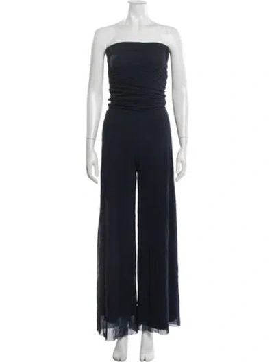 Pre-owned Fuzzi Strapless Jumpsuit In Blue