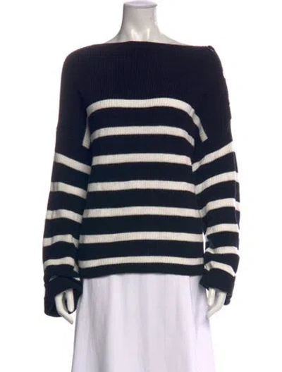 Pre-owned Fuzzi Striped Bateau Neckline Sweater In Blue