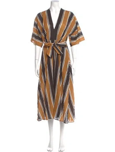 Pre-owned Fuzzi Striped Midi Length Dress In Multi