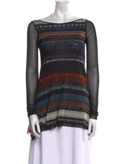 Pre-owned Fuzzi Striped Mini Dress In Black