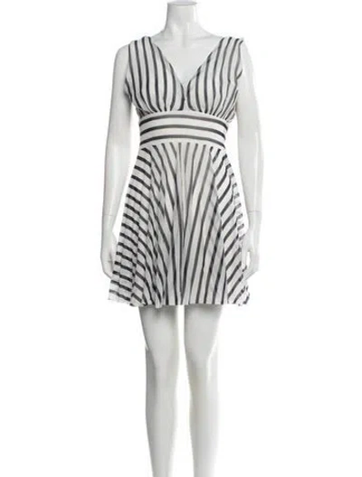 Pre-owned Fuzzi Striped Mini Dress In Silver