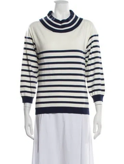 Pre-owned Fuzzi Striped Mock Neck Sweater In Multicolor
