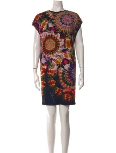 Pre-owned Fuzzi Tie-dye Print Mini Dress In Black
