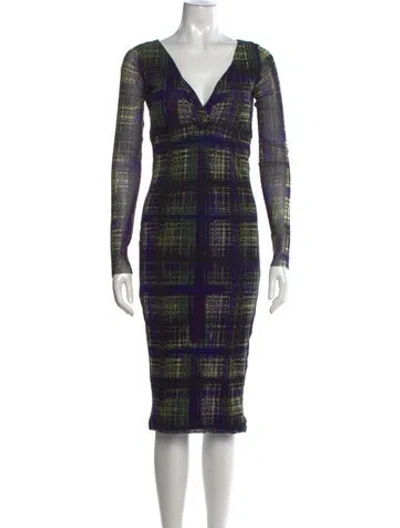 Pre-owned Fuzzi Vintage Knee-length Dress In Blue/purple