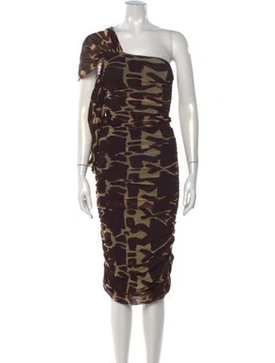 Pre-owned Fuzzi Vintage Knee-length Dress In Brown/neutrals