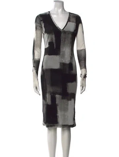 Pre-owned Fuzzi Vintage Knee-length Dress In Grey