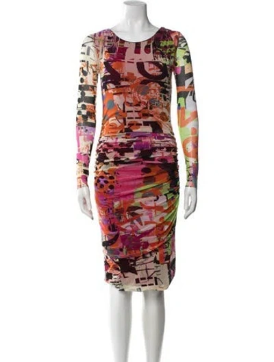 Pre-owned Fuzzi Vintage Knee-length Dress In Orange