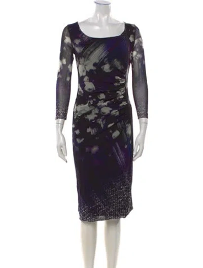 Pre-owned Fuzzi Vintage Knee-length Dress In Purple