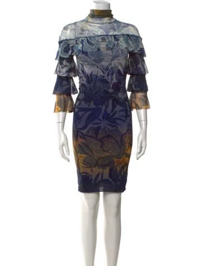 Pre-owned Fuzzi Vintage Knee-length Dress W/ Tags In Blue
