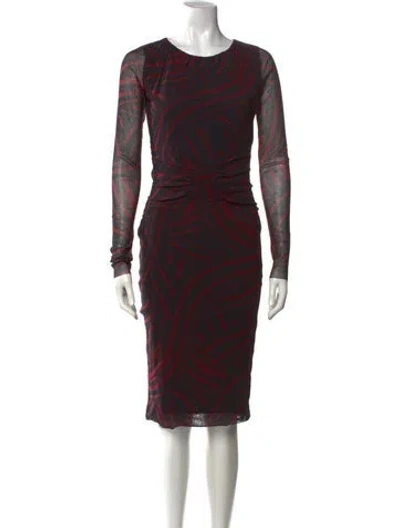 Pre-owned Fuzzi Vintage Knee-length Dress W/ Tags In Burgundy