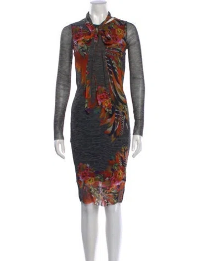 Pre-owned Fuzzi Vintage Knee-length Dress W/ Tags In Grey