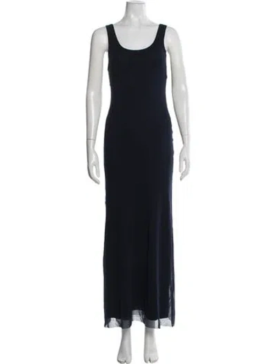 Pre-owned Fuzzi Vintage Long Dress In Blue