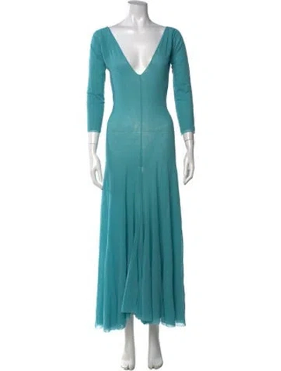 Pre-owned Fuzzi Vintage Long Dress In Blue