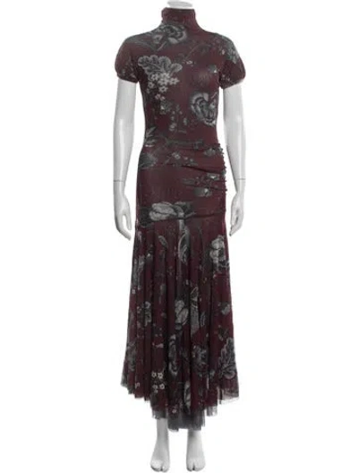 Pre-owned Fuzzi Vintage Long Dress In Burgundy