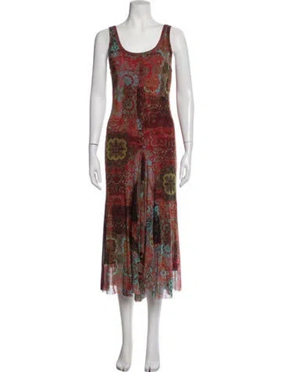 Pre-owned Fuzzi Vintage Long Dress In Red