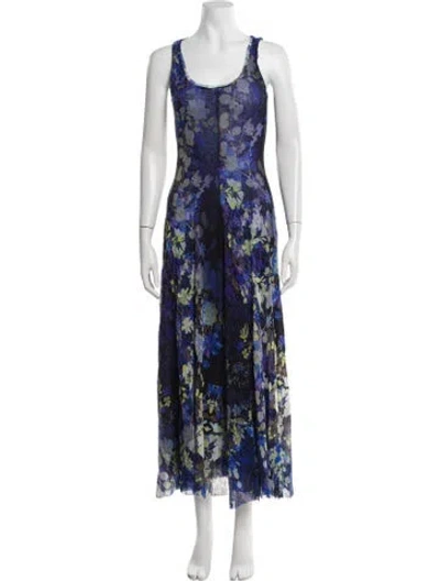 Pre-owned Fuzzi Vintage Long Dress W/ Tags In Blue