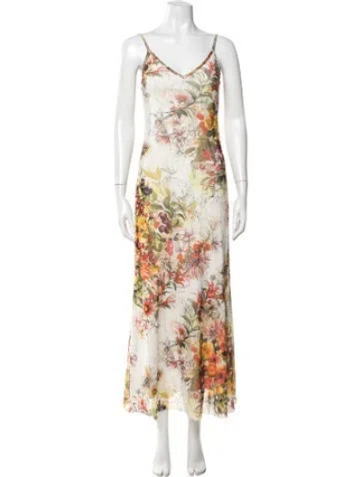 Pre-owned Fuzzi Vintage Long Dress In White