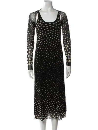 Pre-owned Fuzzi Vintage Midi Length Dress In Black